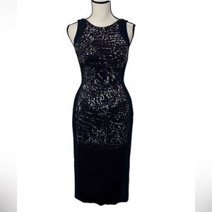 Antonio Berardi Abstract Sleeveless Crepe Sheath Dress